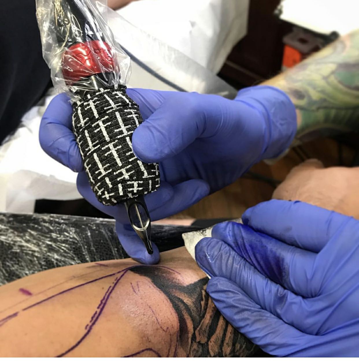 Tattoo Gun Grip Bút Băng dính băng dính